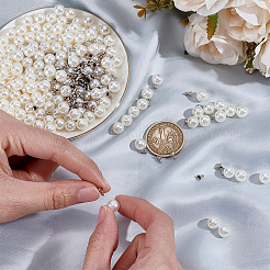200 Sets Plastic Imitation Pearl Buttons&nbsp;KY-WR0001-13