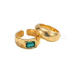 2Pcs 2 Styles Alloy Rectangle Rhinestone Cuff Toe Ring Sets for Women&nbsp;WG1E17C-01