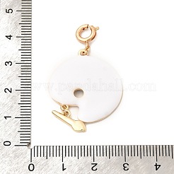Brass Enamel Palette Pendant Decorations&nbsp;KK-P346-02G