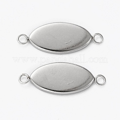 Non-Tarnish 304 Stainless Steel Cabochon Connectoe Settings&nbsp;STAS-L253-002P
