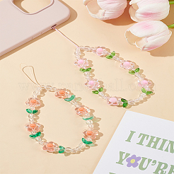 2Pcs 2 Colors Acrylic Flower Mobile Straps&nbsp;AJEW-LP0002-18