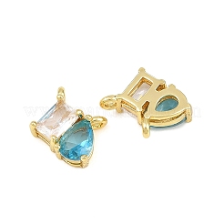 Brass Pave Cubic Zirconia Charms&nbsp;CU-CBA6A75-03G-10