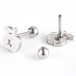 Tarnish Resistant 201 Stainless Steel Barbell Cartilage Earrings&nbsp;EJEW-R147-23
