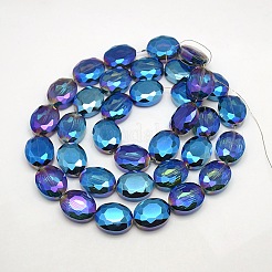 Faceted Electroplate Crystal Glass Oval Beads Strands&nbsp;EGLA-F059B-05