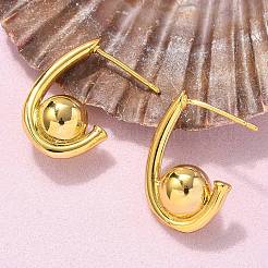 Brass Stud Earrings&nbsp;EJEW-Q015-11G