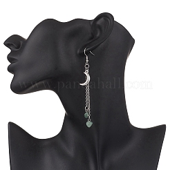 10 Pairs 10 Styles Brass Moon Dangle Earrings&nbsp;EJEW-JE06676