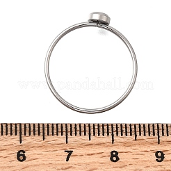 304 Stainless Steel Finger Ring Rhinestone Settings&nbsp;STAS-H237-01C-P