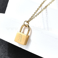 304 Stainless Steel Rolo Chain Pendant Necklaces&nbsp;NJEW-S444-01G-01
