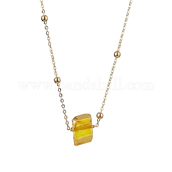 Electroplated Raw Natural Quartz Pendant Necklaces&nbsp;NJEW-JN04968