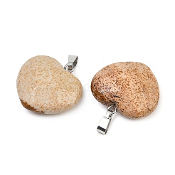 Natural Picture Jasper Pendants&nbsp;G-A281-02P-10