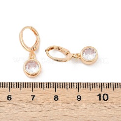 Brass Micro Pave Clear Cubic Zirconia Leverback Earrings&nbsp;EJEW-K300-05G