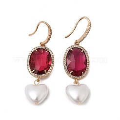 Brass Micro Pave Cubic Zirconia Dangle Earrings&nbsp;EJEW-G471-10G-03