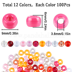 1200 Pcs 12 Colors Transparent Plastic Beads&nbsp;KY-SC0001-84