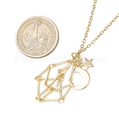 304 Stainless Steel Empty Macrame Pouch Star Moon Pendant Cable Chain Necklace Making&nbsp;NJEW-JN05277-02
