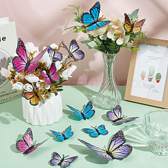 4 Sets 4 Colors PVC Artifical Butterfly Wall Decorations&nbsp;DIY-NB0012-50