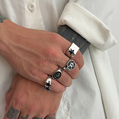 Alloy Enamel Cuff Rings Sets for Men&nbsp;FS-WGC47FE-01