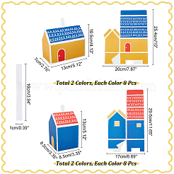32Pcs 4 Styles House Shaped Cardboard Paper Foldable Gift Boxes&nbsp;CON-NB0002-23