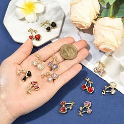12Pcs 6 Colors Alloy Rhinestone Pendants&nbsp;FIND-YW0011-04