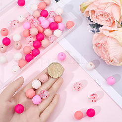 60Pcs 6 Styles Silicone Focal Beads&nbsp;SIL-BM0001-01