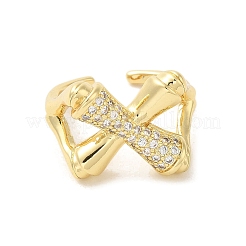 Cross Brass Micro Pave Clear Cubic Zirconia Cuff Rings for Women&nbsp;LS-RJEW-G311-01A-G