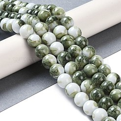 Baking Paint Glass Bead Strands&nbsp;GLAA-H031-01C-13