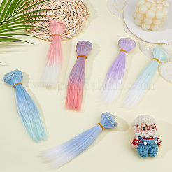 6Pcs 6 Colors High Temperature Fiber Doll Wig Hair&nbsp;AJEW-DC0002-09