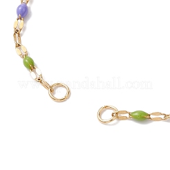 304 Stainless Steel Colorful Enamel Link Chain Slider Bracelet Makings&nbsp;AJEW-JB01281