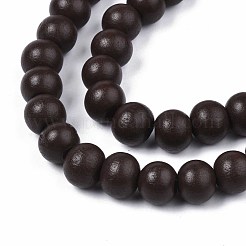 Painted Natural Wood Beads Strands&nbsp;WOOD-S053-54B