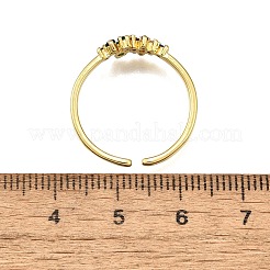 Brass Micro Pave Cubic Zirconia Cuff Rings for Women&nbsp;RJEW-H247-32G