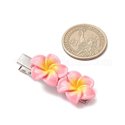 2Pcs 2 Colors Plumeria Flower Iron Flat Alligator Hair Clips&nbsp;PHAR-JH00131