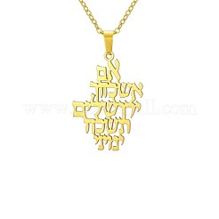 304 Stainless Steel Religion Letter Pendant Necklaces&nbsp;FS-WGB6D0C-02