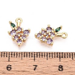 Brass Micro Pave Cubic Zirconia Pendants&nbsp;KK-T074-86G