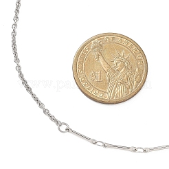 Brass Bar Link Chain & 304 Stainless Steel Cable Chain Necklaces for Women&nbsp;NJEW-JN05547-02