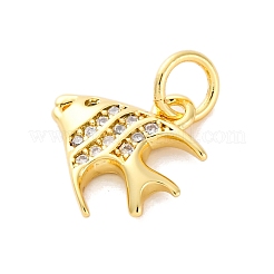 Brass Micro Pave Cubic Zirconia Pendants&nbsp;KK-S510-47G-01