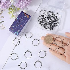 50Pcs 316L Surgical Stainless Steel Hoop Earring Findings&nbsp;STAS-SC0007-28