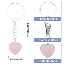 8Pcs Heart Gemstone Pendant Keychain&nbsp;KEYC-PH01498