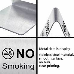 4Pcs Stainless Steel Hotel Resturant Table No Smoking Tent Sign&nbsp;DJEW-WH20123-001