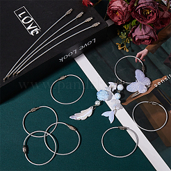 40Pcs Heavy Duty 304 Stainless Steel Wire Cable Keychains&nbsp;FIND-SC0012-01