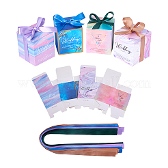 40Sets 4 Color Square Fold Paper Candy Boxes&nbsp;CON-MB0001-17