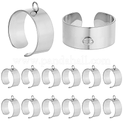 24Pcs 304 Stainless Steel Finger Ring Settings&nbsp;STAS-BBC0010-09B