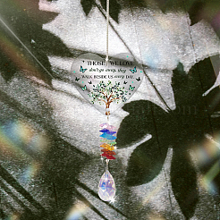 Glass Teardrop Hanging Suncatchers&nbsp;HJEW-WH0201-011