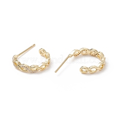 Cubic Zirconia Infinity Stud Earrings&nbsp;EJEW-B014-20G