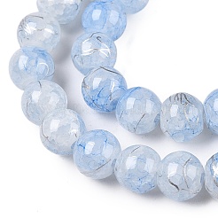 Drawbench Crackle Glass Beads Strands&nbsp;GLAA-N006-8mm-04