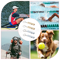 6Pcs 2 Colors Double Tube Whistle Alloy High Frequency High Decibel Keychain&nbsp;KEYC-DC0001-19
