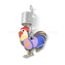 Alloy Enamel Rooster Braiding Hair Pendants Decoration Clips&nbsp;OHAR-JH00034
