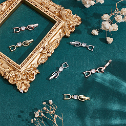 6Pcs 3 Colors Brass Clear Cubic Zirconia Fold Over Clasps&nbsp;FIND-HY0004-04