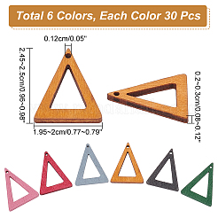180Pcs 6 Colors Wood Pendants&nbsp;WOOD-NB0002-23