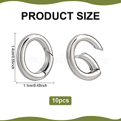 10Pcs Brass Spring Gate Rings&nbsp;KK-ME0004-13P