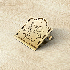 Brass Clips with Black Back&nbsp;AJEW-WH0689-001A