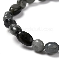 Natural Hawk's Eye/Eagle Eye Stone Beaded Stretch Bracelets&nbsp;BJEW-F414-02A-15